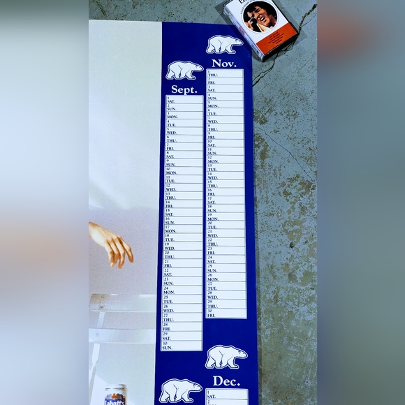 Vintage 90s Deadstock Blue Light Promo Beer Model Calendar Posters x5 - Picture 6 of 6